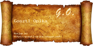 Gosztl Opika névjegykártya